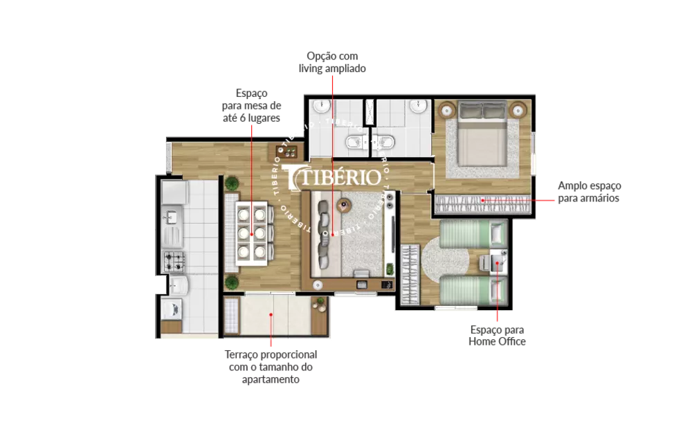 Apartamento, 3 quartos, 59 m² - Foto 3