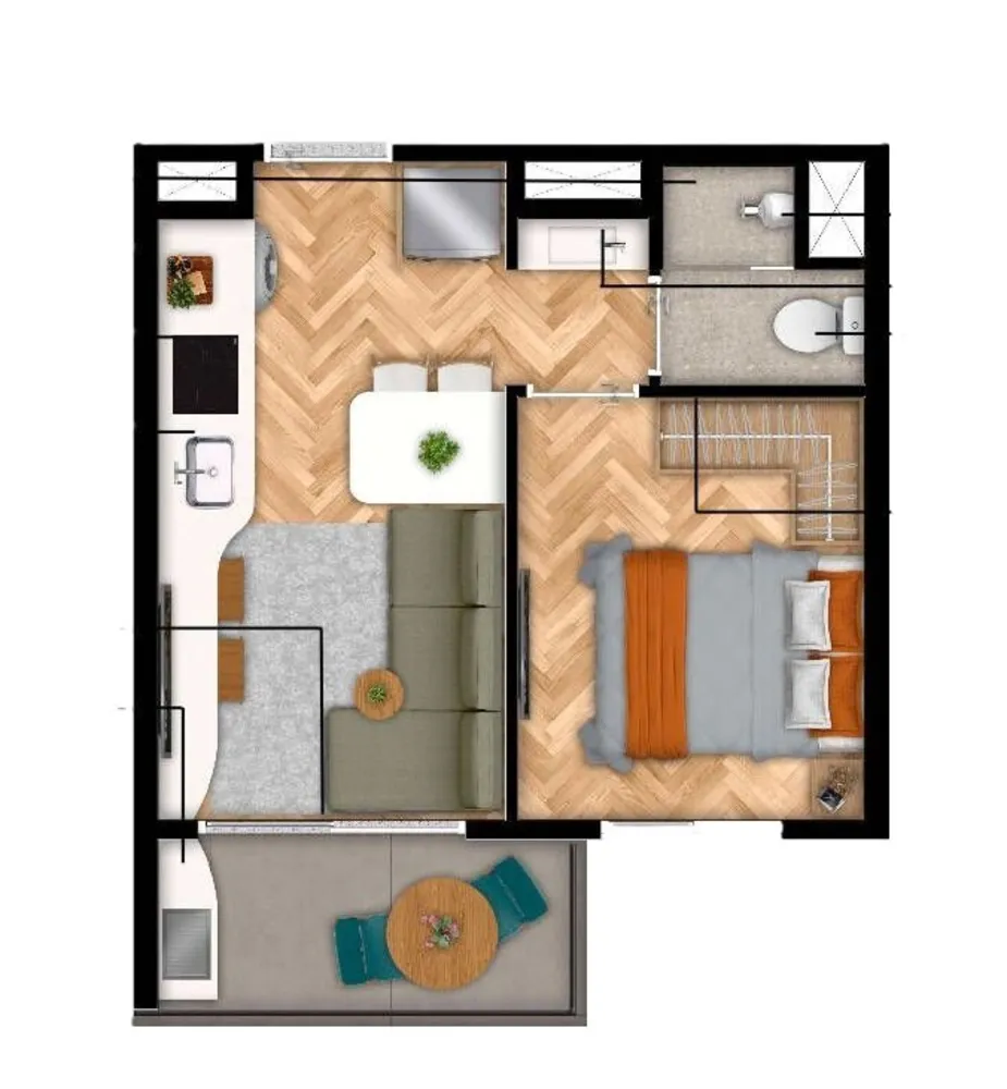 Apartamento, 1 quarto, 28 m² - Foto 4