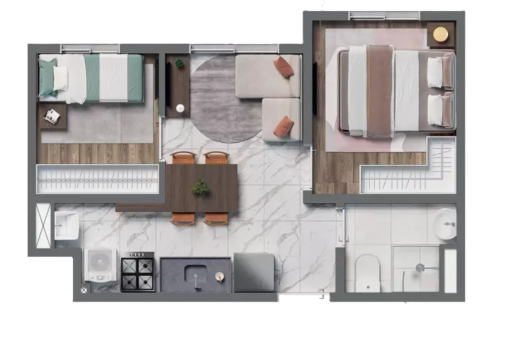 Apartamento, 2 quartos, 36 m² - Foto 9