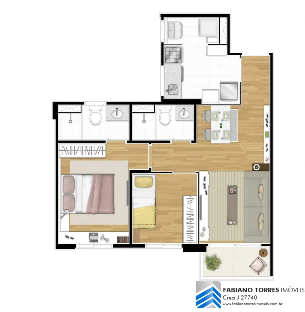 Apartamento, 2 quartos, 54 m² - Foto 4