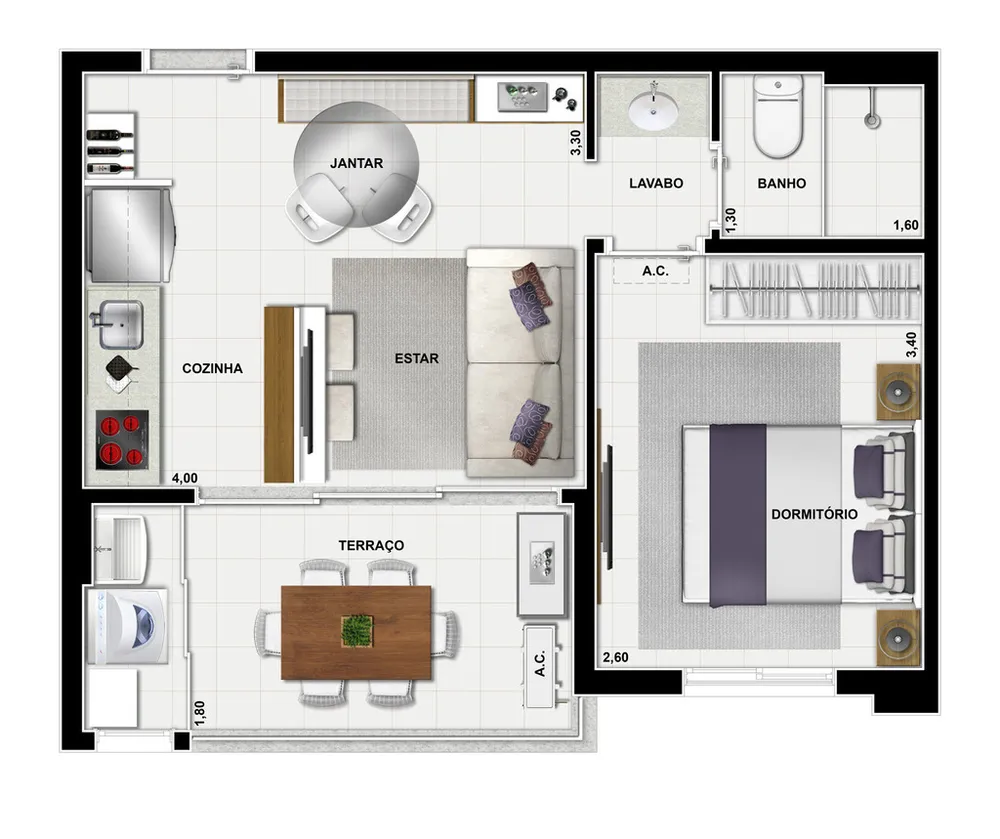Apartamento, 3 quartos, 58 m² - Foto 3