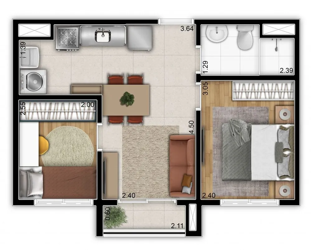 Apartamento, 2 quartos, 36 m² - Foto 8