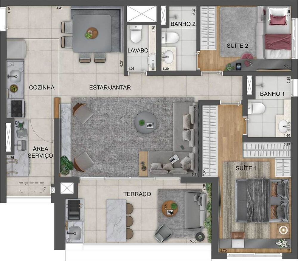 Apartamento à venda com 3 quartos, 97m² - Foto 8