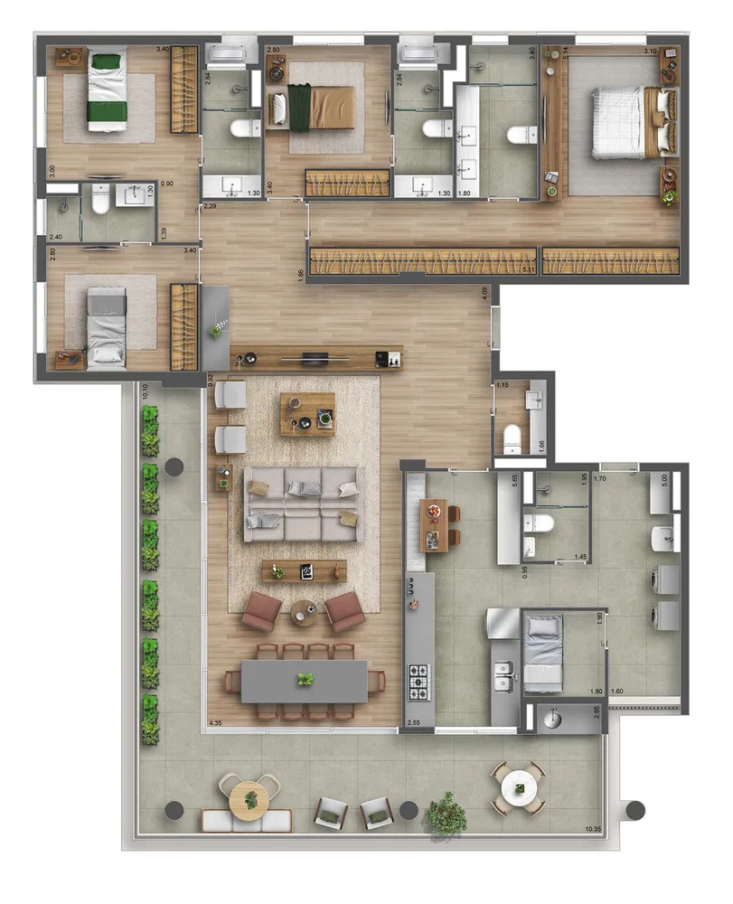 Apartamento, 3 quartos, 188 m² - Foto 9
