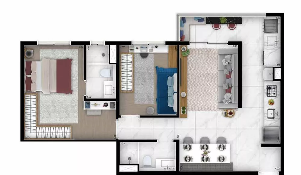 Apartamento, 2 quartos, 56 m² - Foto 7