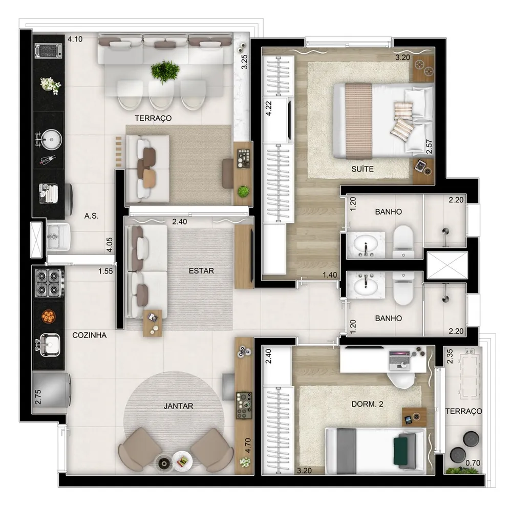 Apartamento, 2 quartos, 65 m² - Foto 4