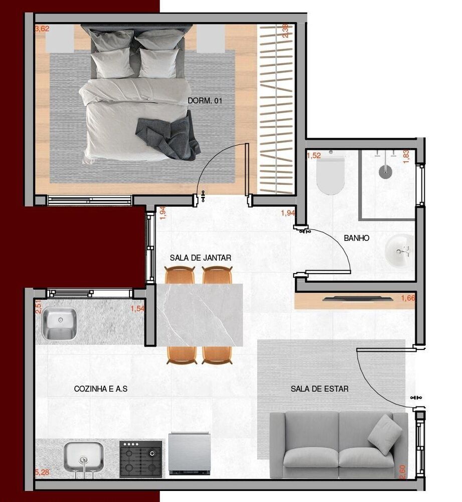 Apartamento, 1 quarto, 50 m² - Foto 35