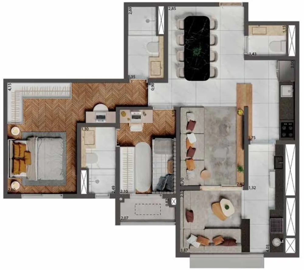 Apartamento, 2 quartos, 75 m² - Foto 7