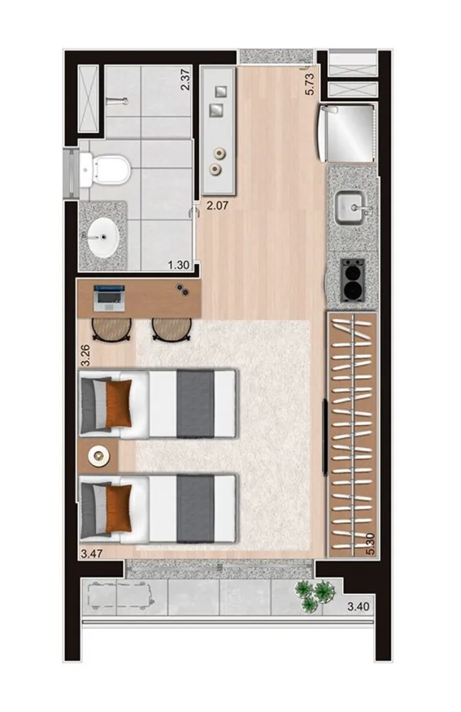 Apartamento, 1 quarto, 24 m² - Foto 4