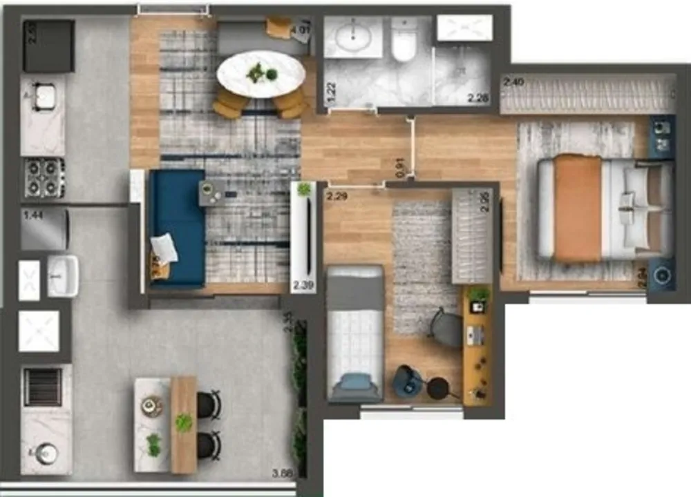 Apartamento, 2 quartos, 49 m² - Foto 7