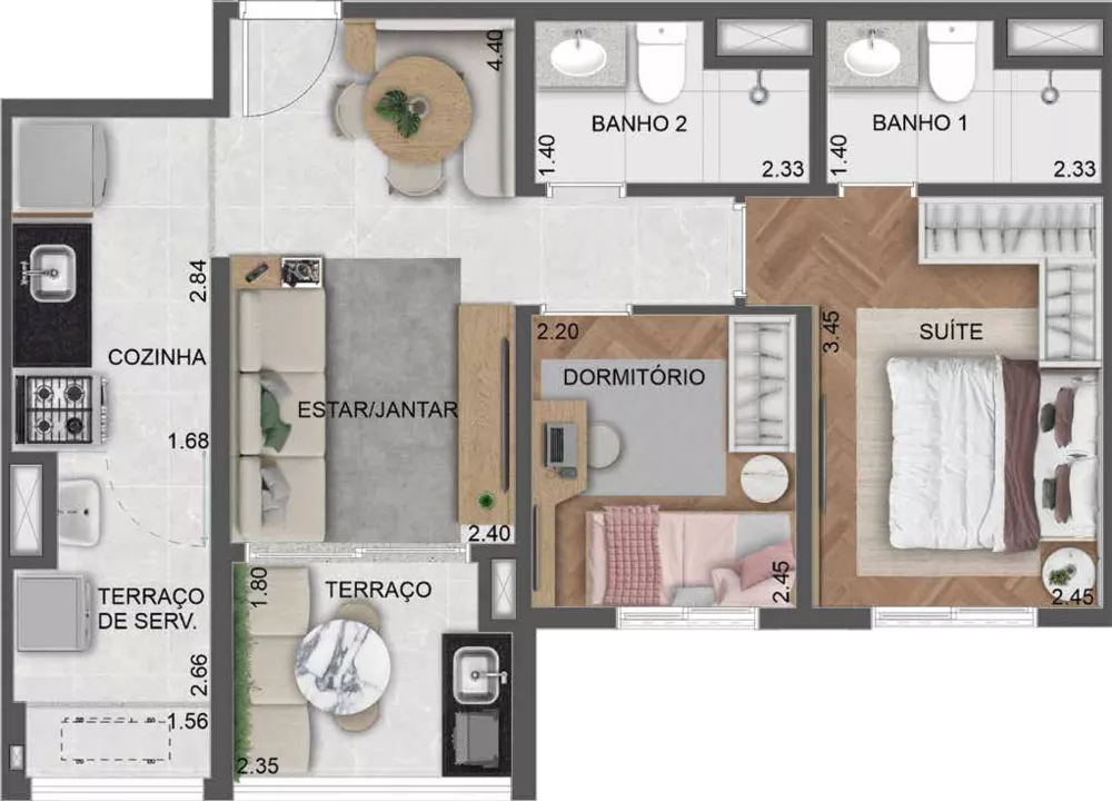 Apartamento, 1 quarto, 32 m² - Foto 1