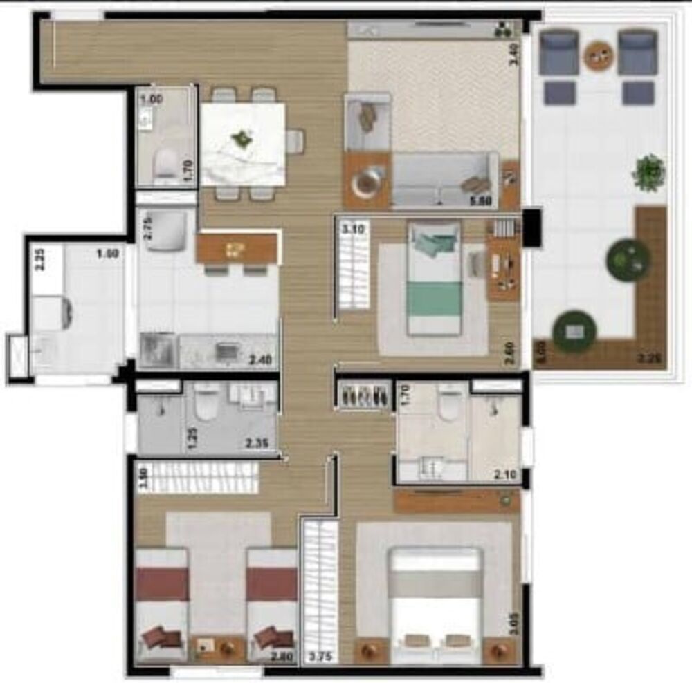 Apartamento, 3 quartos, 132 m² - Foto 2