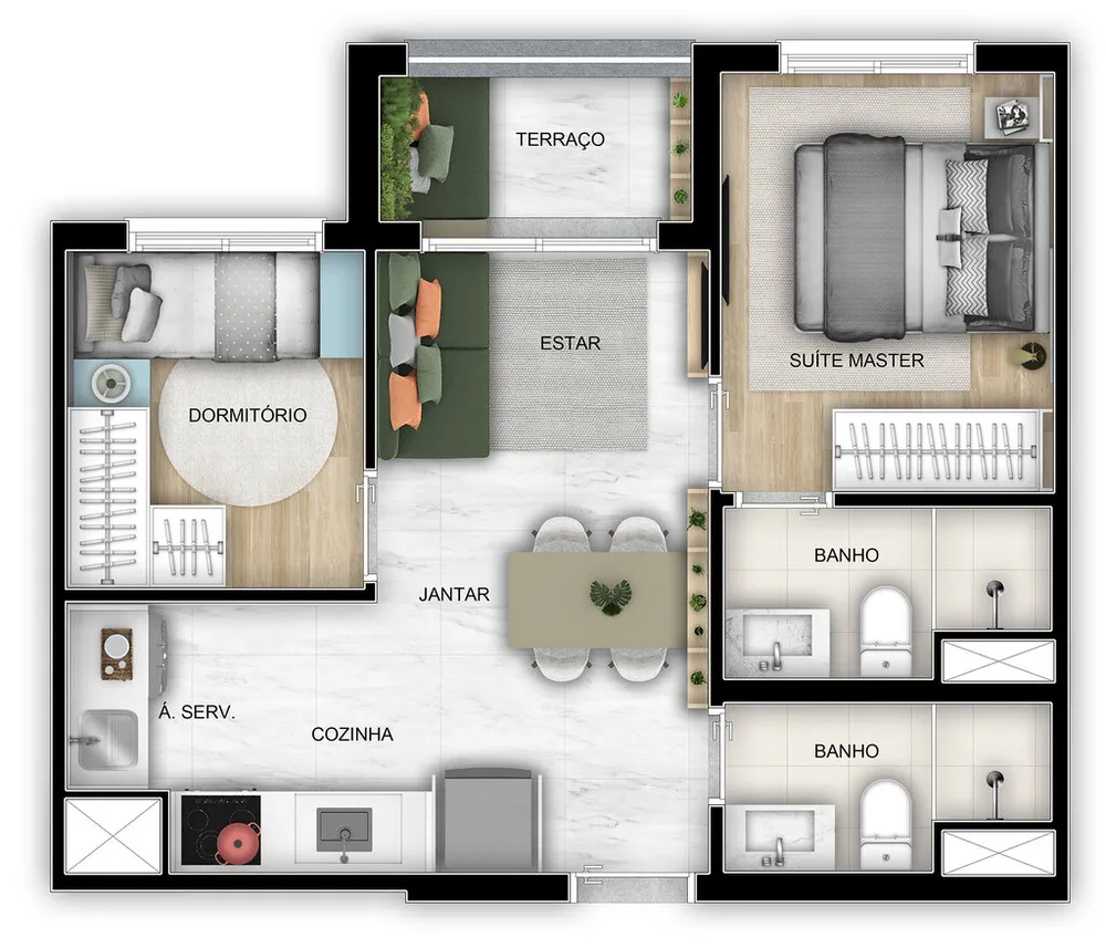 Apartamento, 3 quartos, 56 m² - Foto 9