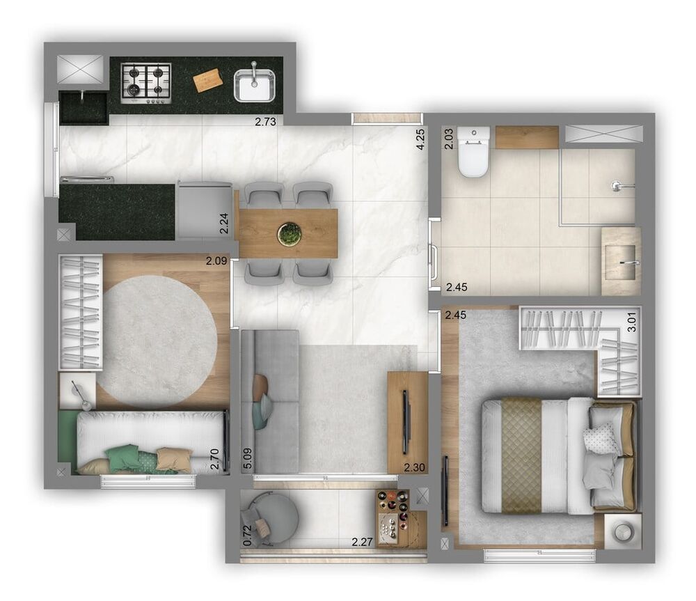Apartamento à venda com 2 quartos, 37m² - Foto 4