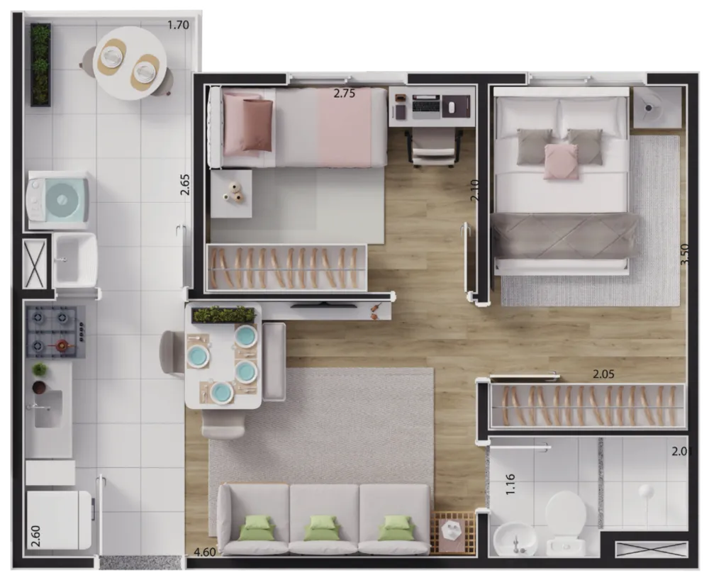Apartamento, 2 quartos, 33 m² - Foto 8