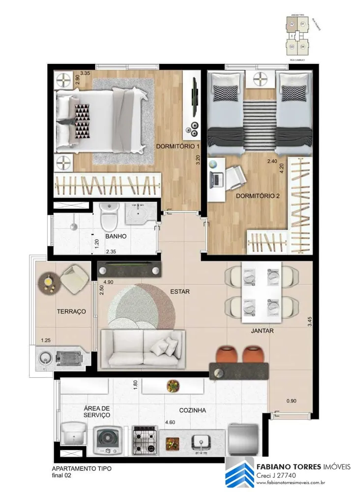 Apartamento, 2 quartos, 55 m² - Foto 6
