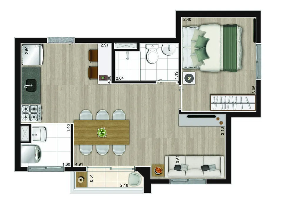 Apartamento, 2 quartos, 37 m² - Foto 2