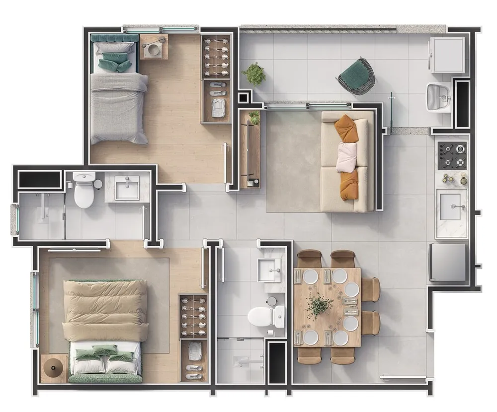 Apartamento, 2 quartos, 47 m² - Foto 1