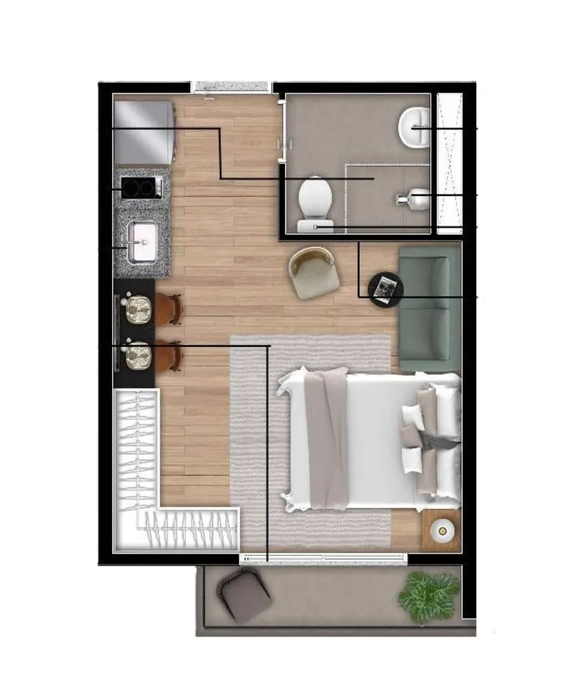 Apartamento, 2 quartos, 42 m² - Foto 3