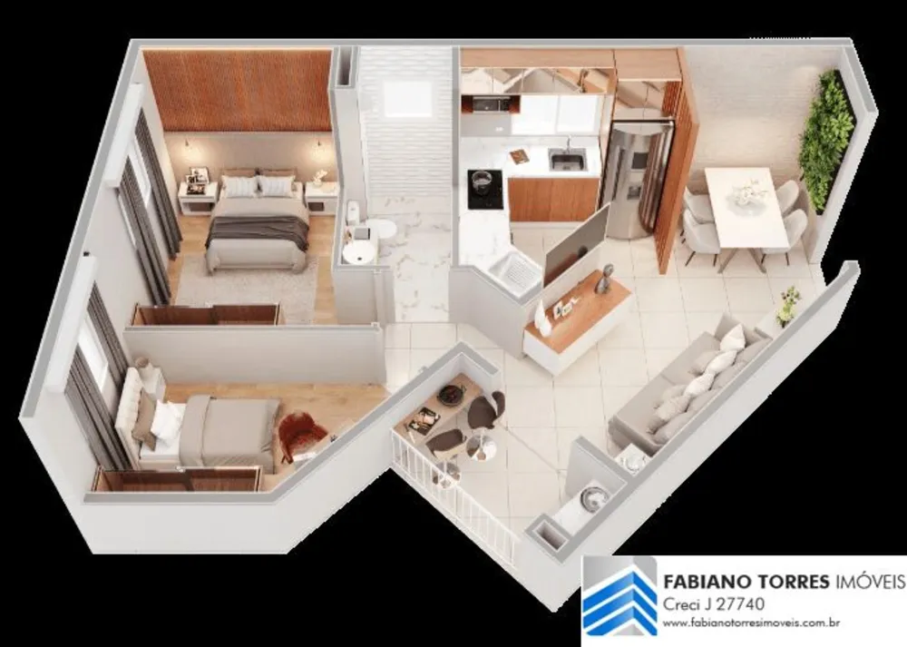 Apartamento, 2 quartos, 46 m² - Foto 3