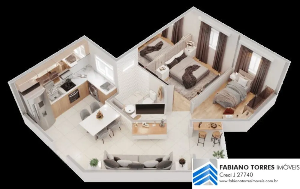 Apartamento, 2 quartos, 46 m² - Foto 2
