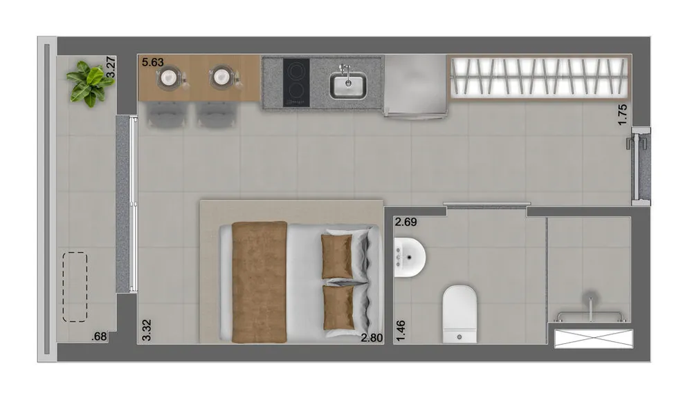 Apartamento, 1 quarto, 25 m² - Foto 1