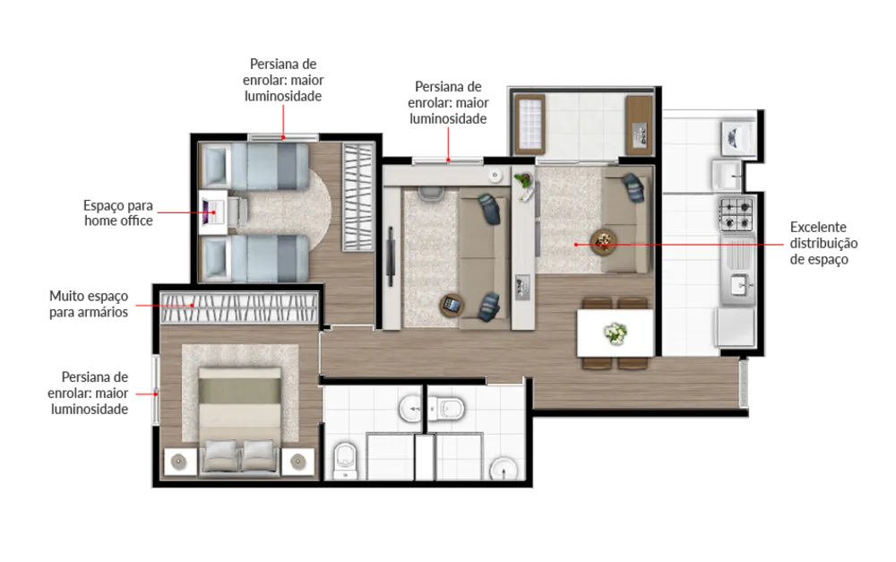 Apartamento, 2 quartos, 57 m² - Foto 8