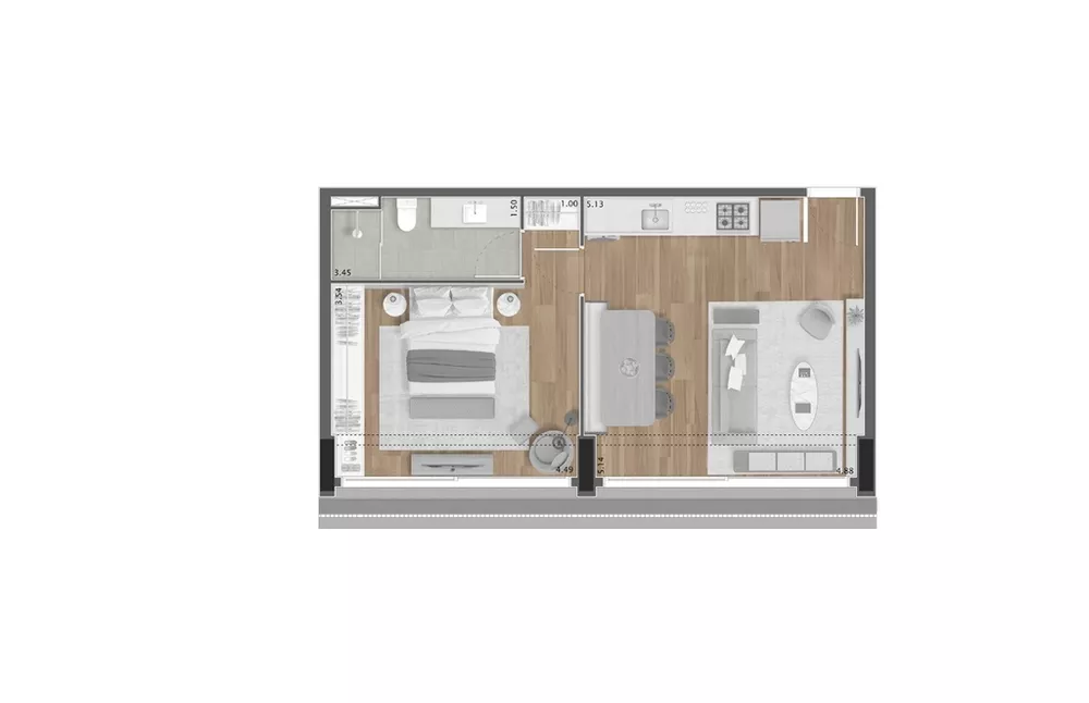 Apartamento, 1 quarto, 34 m² - Foto 9