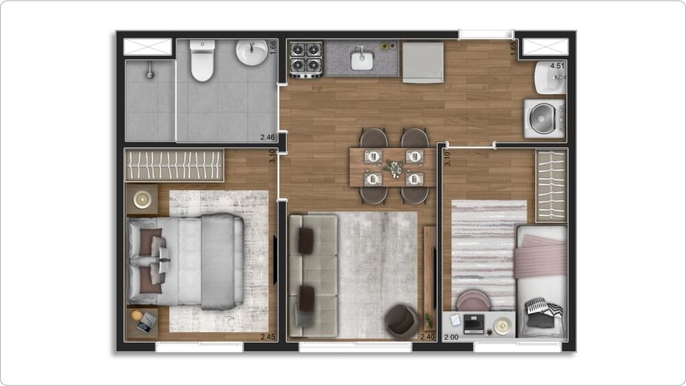 Apartamento, 2 quartos, 37 m² - Foto 10