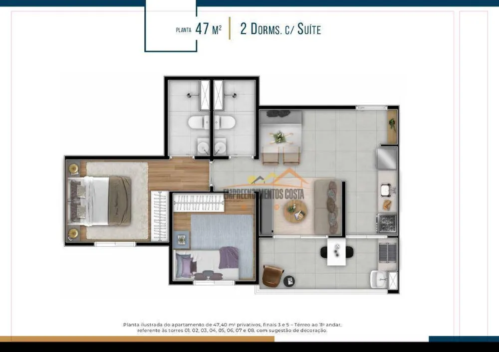 Apartamento, 2 quartos, 45 m² - Foto 13