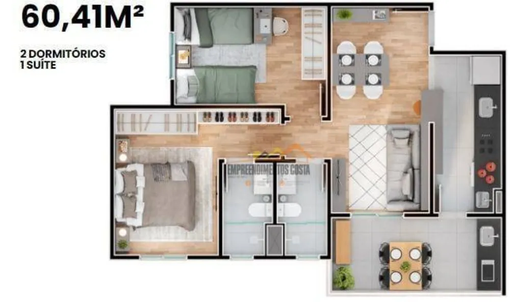 Apartamento, 2 quartos, 60 m² - Foto 8