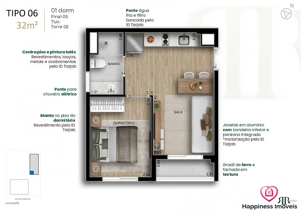 Apartamento, 1 quarto, 31 m² - Foto 7