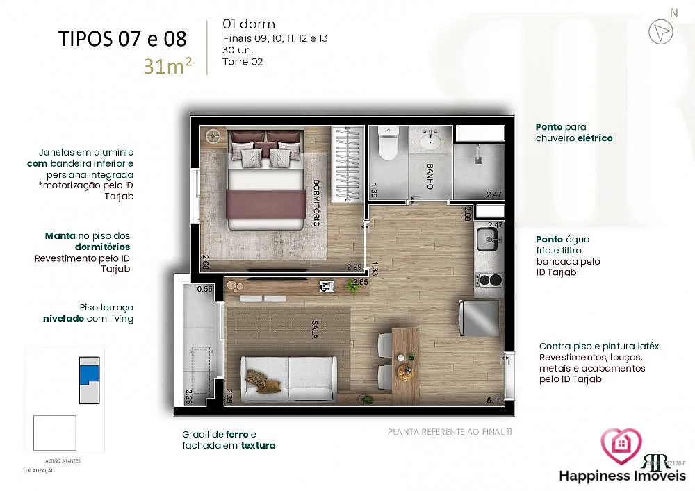 Apartamento, 1 quarto, 31 m² - Foto 4