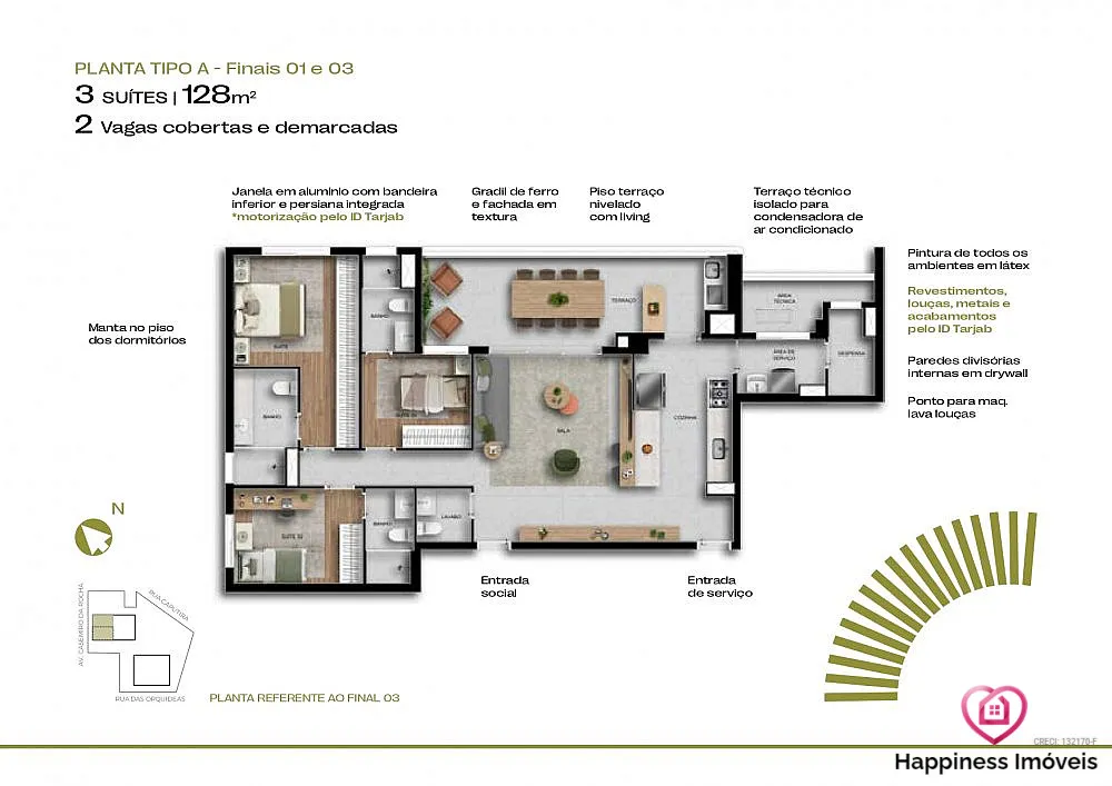 Apartamento, 3 quartos, 128 m² - Foto 1