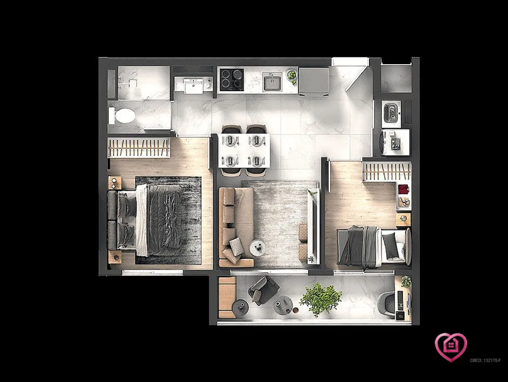Apartamento, 2 quartos, 40 m² - Foto 2