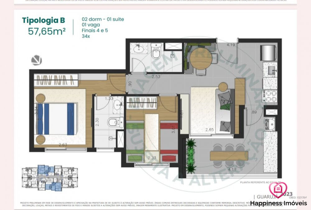 Apartamento, 2 quartos, 57 m² - Foto 5