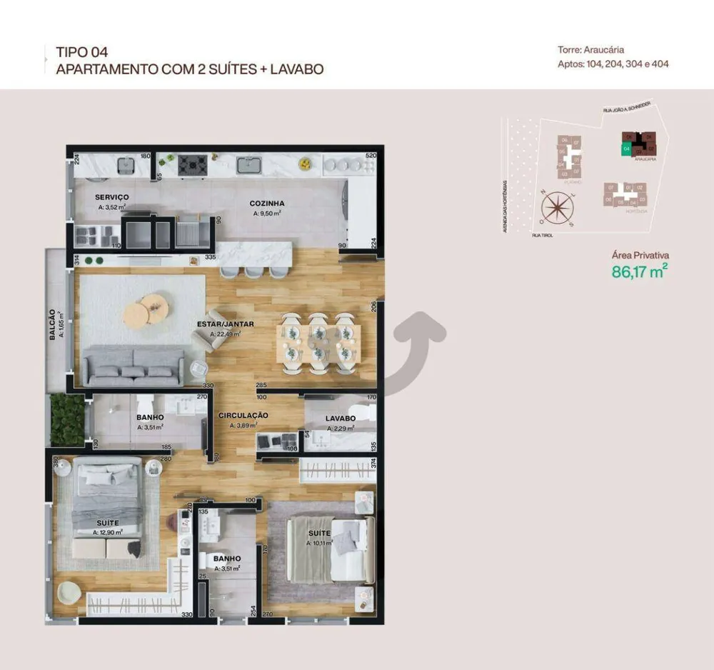 Apartamento, 2 quartos, 98 m² - Foto 2