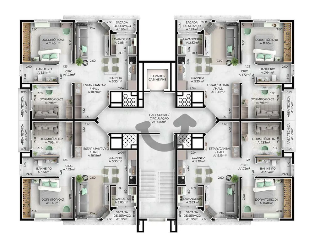 Apartamento, 2 quartos, 77 m² - Foto 5