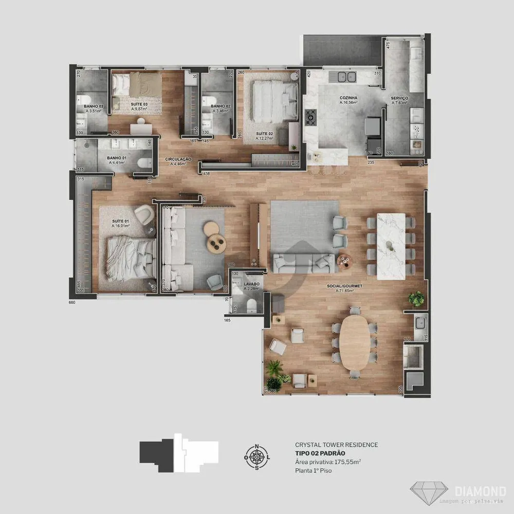 Apartamento, 3 quartos, 211 m² - Foto 8