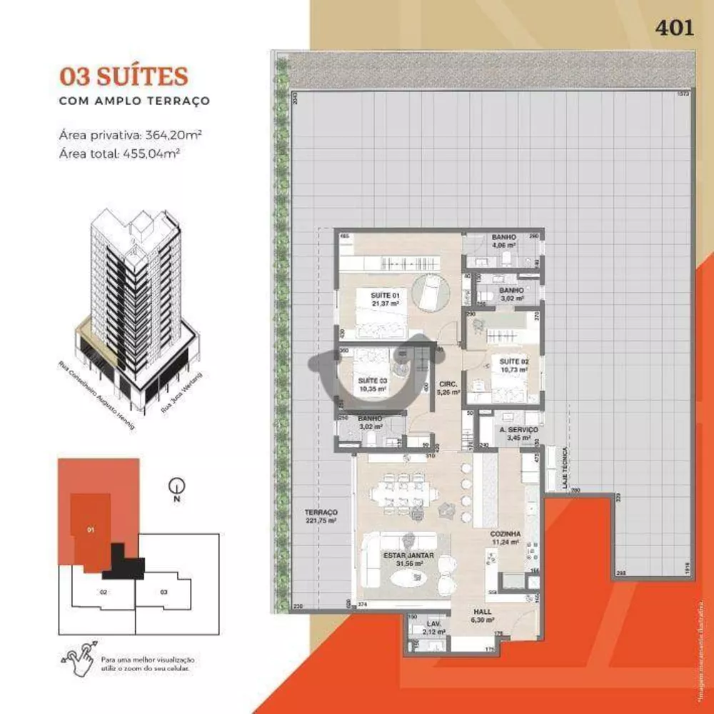 Apartamento à venda com 3 quartos, 138m² - Foto 3