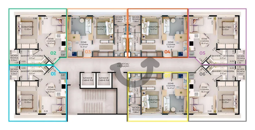 Apartamento, 1 quarto, 57 m² - Foto 6