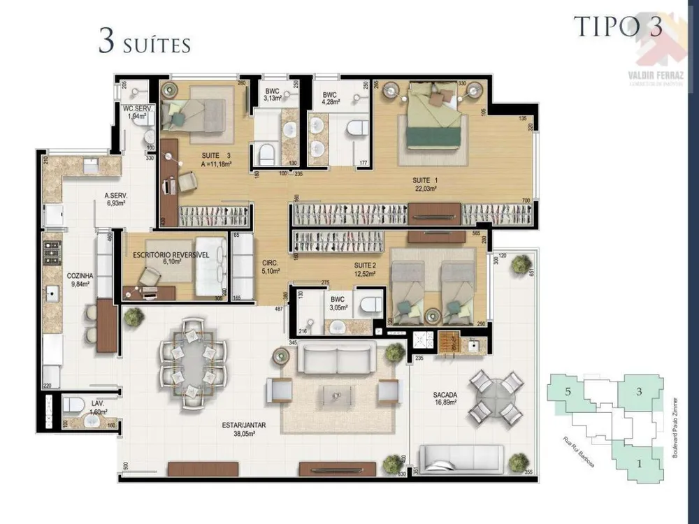 Apartamento, 3 quartos, 165 m² - Foto 8