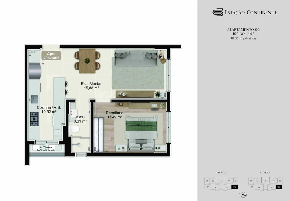Apartamento, 1 quarto, 47 m² - Foto 7