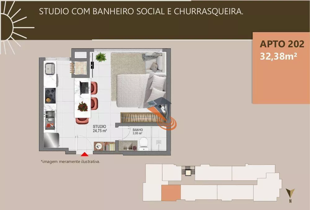 Kitnet-Studio, 33 m² - Foto 18