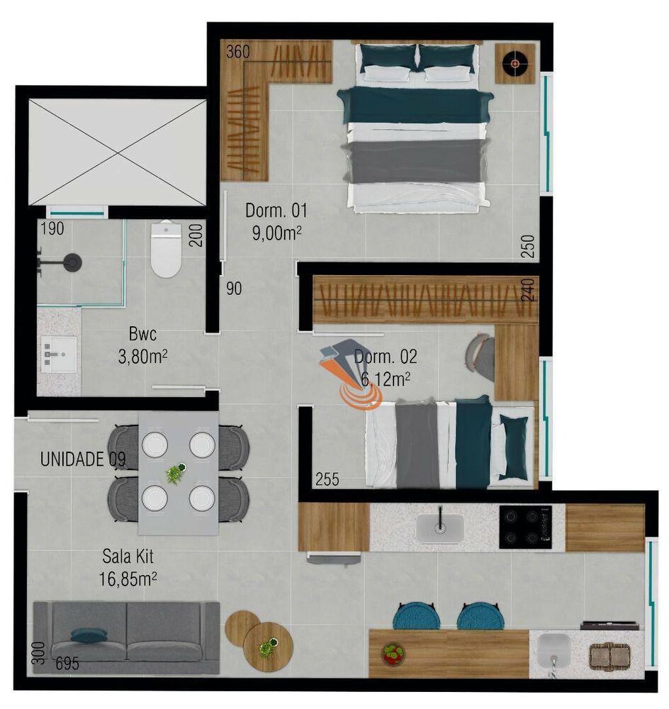 Apartamento à venda com 2 quartos, 43m² - Foto 3