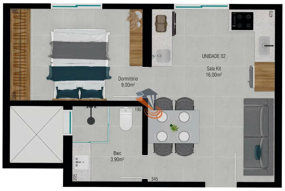Apartamento, 1 quarto, 33 m² - Foto 1