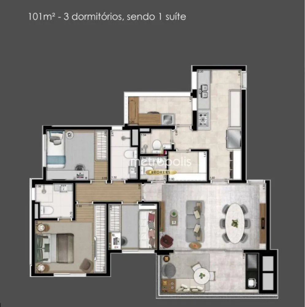 Apartamento, 3 quartos, 101 m² - Foto 12