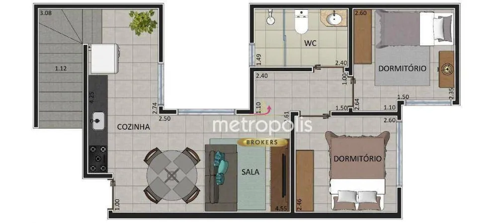 Cobertura, 2 quartos, 115 m² - Foto 3