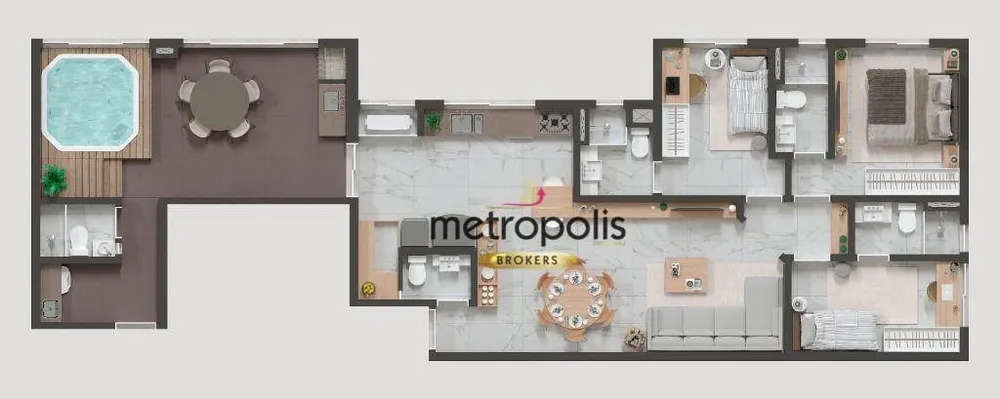 Cobertura, 3 quartos, 121 m² - Foto 3