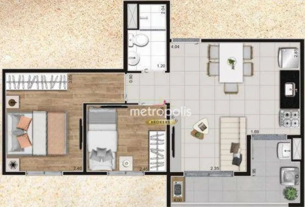 Apartamento, 2 quartos, 41 m² - Foto 12